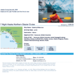 A flyer for the alaska northern glacier cruise.