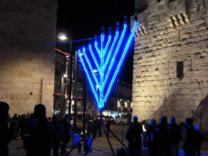Hanukkah menorah in jerusalem.